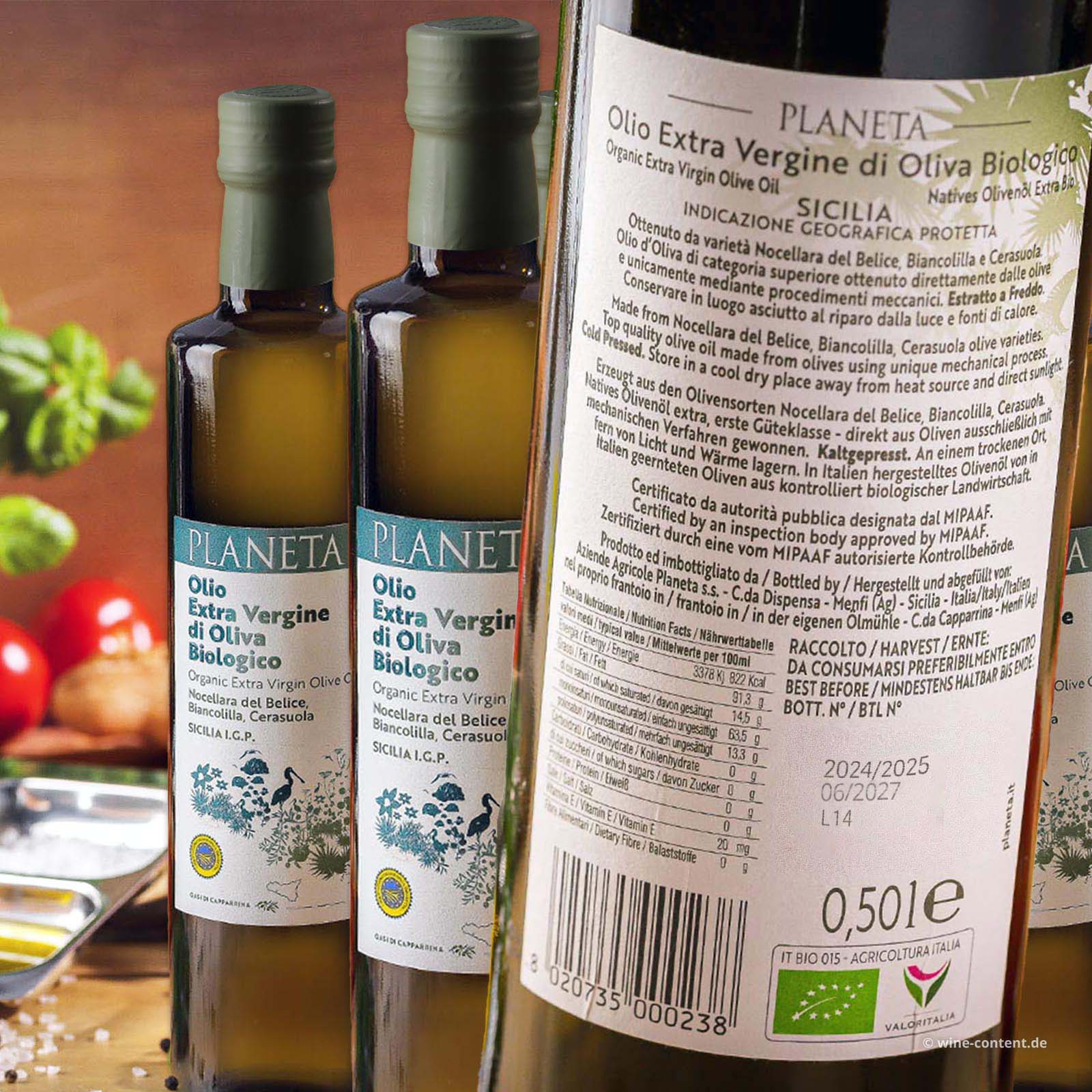 6er-Sparpaket 0,5 L Olivenöl Extra Vergine Sicilia 2024 Bio