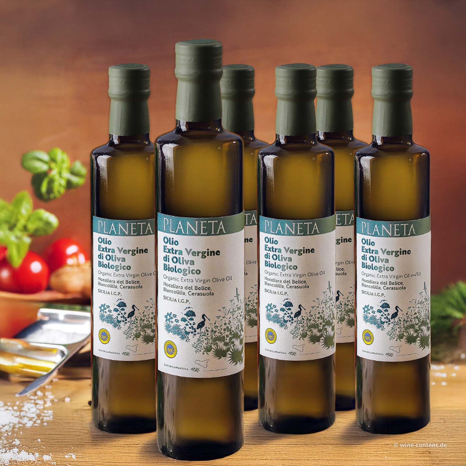 6er-Sparpaket 0,5 L Olivenöl Extra Vergine Sicilia 2024 Bio